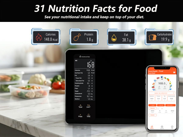 food scale with app,Bluetooth 5.0 nutrition balance
